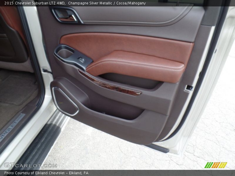 Champagne Silver Metallic / Cocoa/Mahogany 2015 Chevrolet Suburban LTZ 4WD