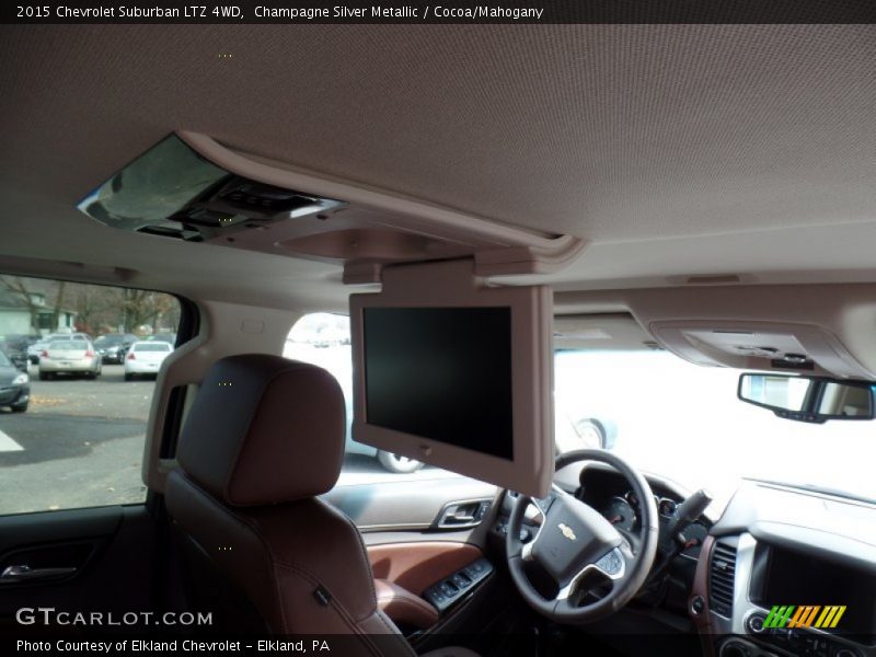 Champagne Silver Metallic / Cocoa/Mahogany 2015 Chevrolet Suburban LTZ 4WD