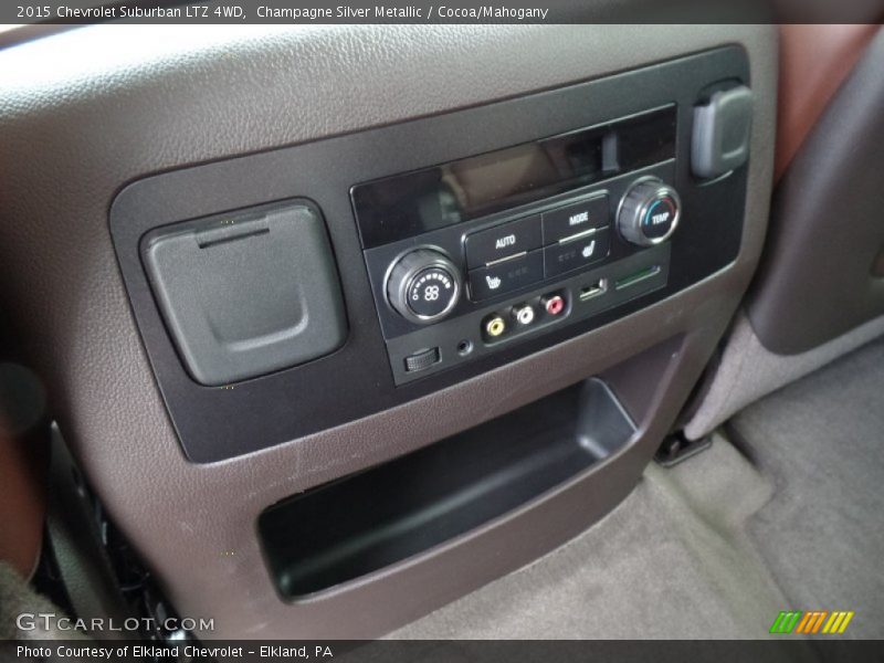 Champagne Silver Metallic / Cocoa/Mahogany 2015 Chevrolet Suburban LTZ 4WD