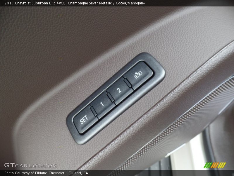 Champagne Silver Metallic / Cocoa/Mahogany 2015 Chevrolet Suburban LTZ 4WD