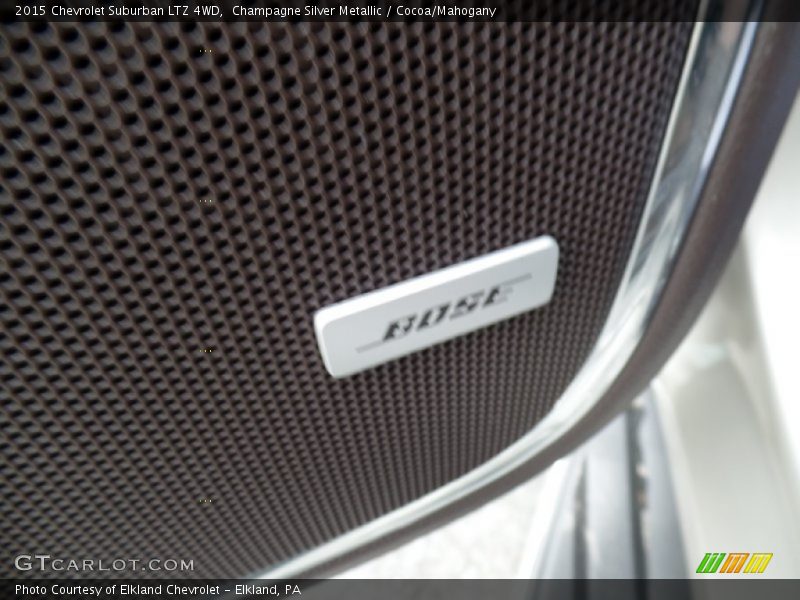 Champagne Silver Metallic / Cocoa/Mahogany 2015 Chevrolet Suburban LTZ 4WD