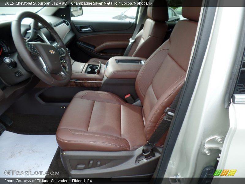 Champagne Silver Metallic / Cocoa/Mahogany 2015 Chevrolet Suburban LTZ 4WD