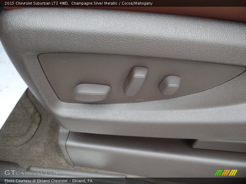 Champagne Silver Metallic / Cocoa/Mahogany 2015 Chevrolet Suburban LTZ 4WD