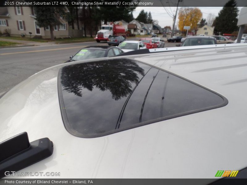 Champagne Silver Metallic / Cocoa/Mahogany 2015 Chevrolet Suburban LTZ 4WD