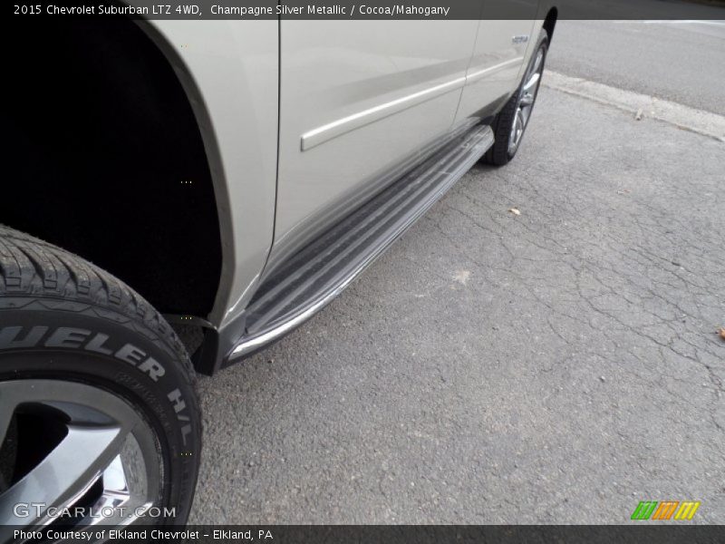Champagne Silver Metallic / Cocoa/Mahogany 2015 Chevrolet Suburban LTZ 4WD