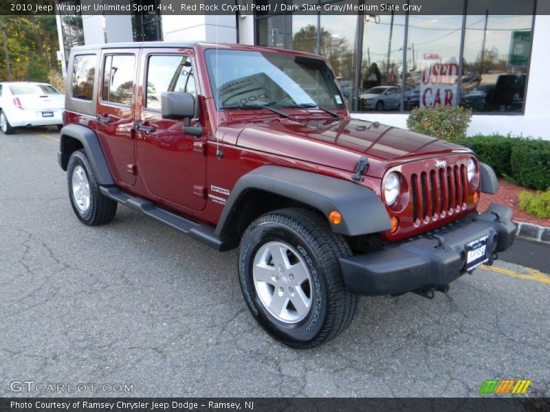 Red Rock Crystal Pearl / Dark Slate Gray/Medium Slate Gray 2010 Jeep Wrangler Unlimited Sport 4x4