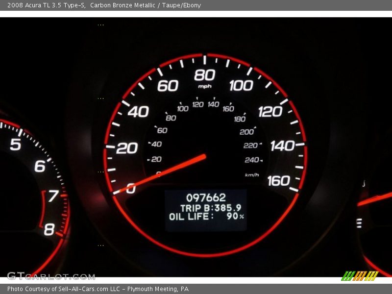 Carbon Bronze Metallic / Taupe/Ebony 2008 Acura TL 3.5 Type-S