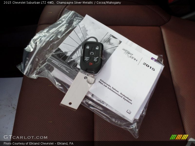 Champagne Silver Metallic / Cocoa/Mahogany 2015 Chevrolet Suburban LTZ 4WD