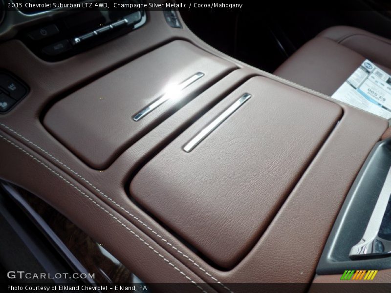 Champagne Silver Metallic / Cocoa/Mahogany 2015 Chevrolet Suburban LTZ 4WD