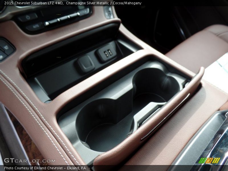 Champagne Silver Metallic / Cocoa/Mahogany 2015 Chevrolet Suburban LTZ 4WD