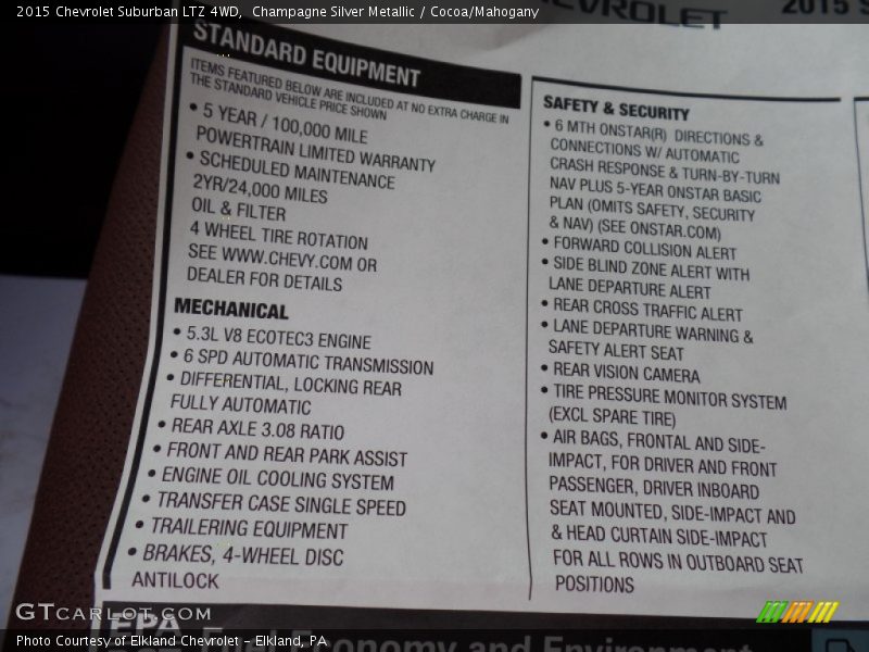 Champagne Silver Metallic / Cocoa/Mahogany 2015 Chevrolet Suburban LTZ 4WD