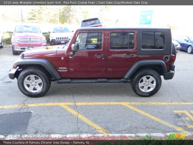 Red Rock Crystal Pearl / Dark Slate Gray/Medium Slate Gray 2010 Jeep Wrangler Unlimited Sport 4x4