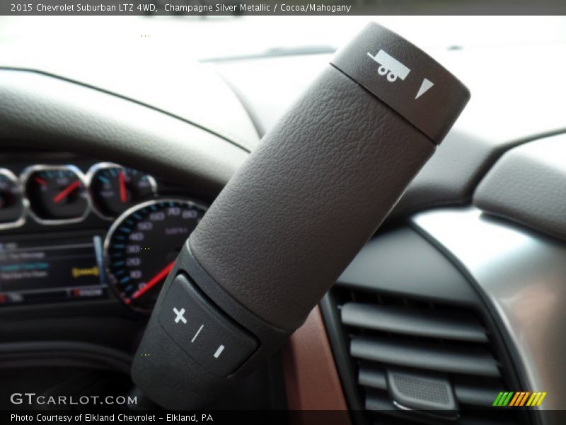 Champagne Silver Metallic / Cocoa/Mahogany 2015 Chevrolet Suburban LTZ 4WD