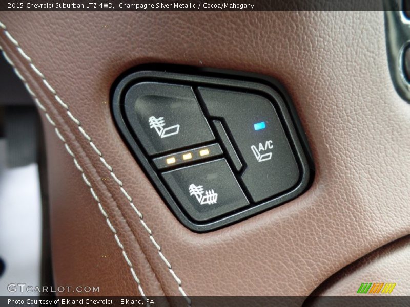 Champagne Silver Metallic / Cocoa/Mahogany 2015 Chevrolet Suburban LTZ 4WD