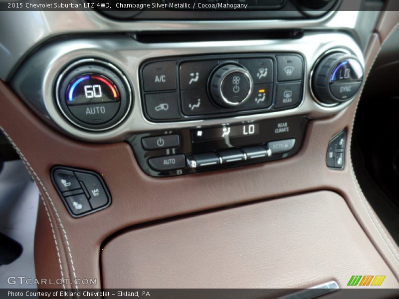 Champagne Silver Metallic / Cocoa/Mahogany 2015 Chevrolet Suburban LTZ 4WD