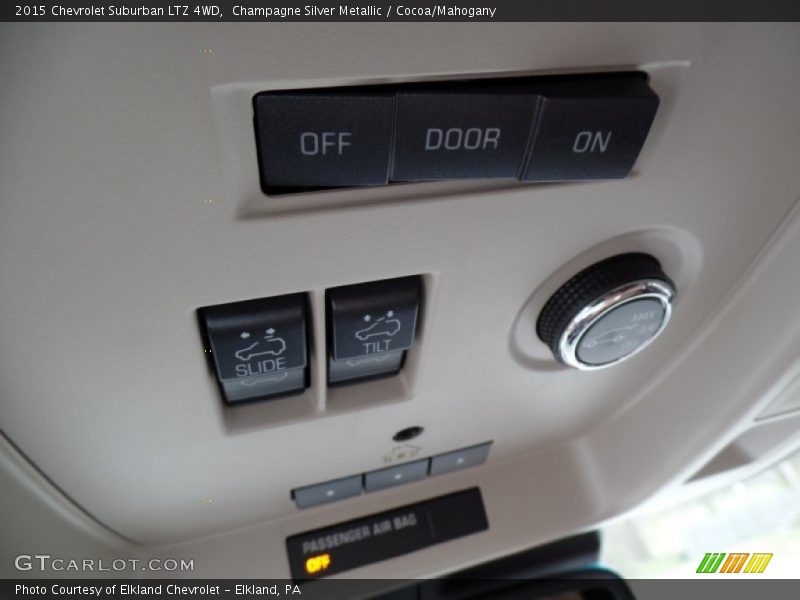 Champagne Silver Metallic / Cocoa/Mahogany 2015 Chevrolet Suburban LTZ 4WD