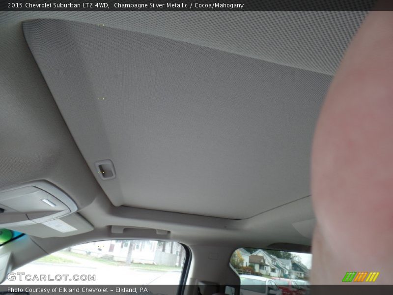 Champagne Silver Metallic / Cocoa/Mahogany 2015 Chevrolet Suburban LTZ 4WD