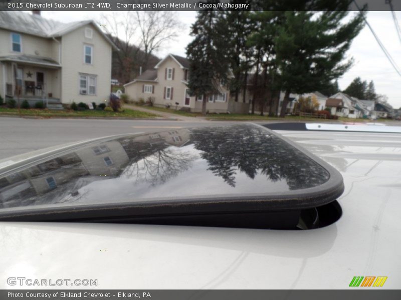 Champagne Silver Metallic / Cocoa/Mahogany 2015 Chevrolet Suburban LTZ 4WD