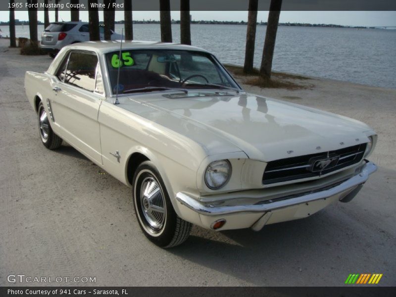 White / Red 1965 Ford Mustang Coupe