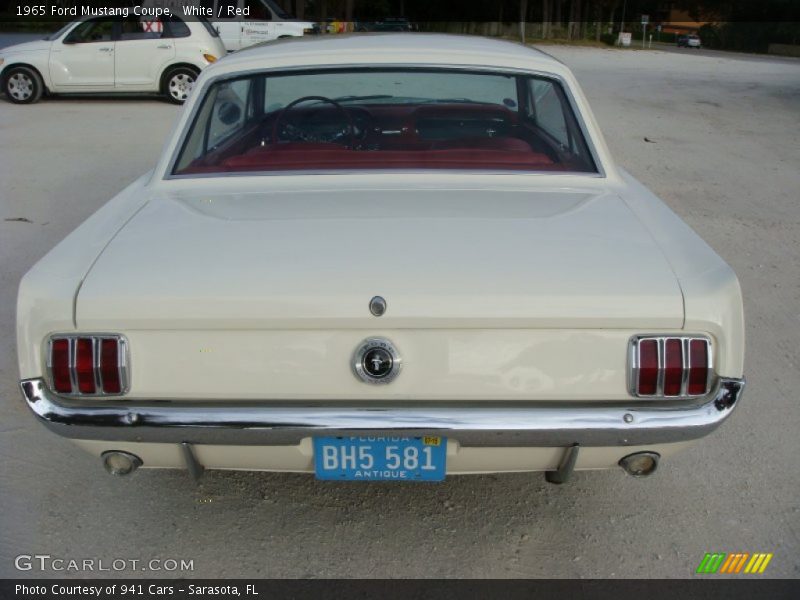 White / Red 1965 Ford Mustang Coupe