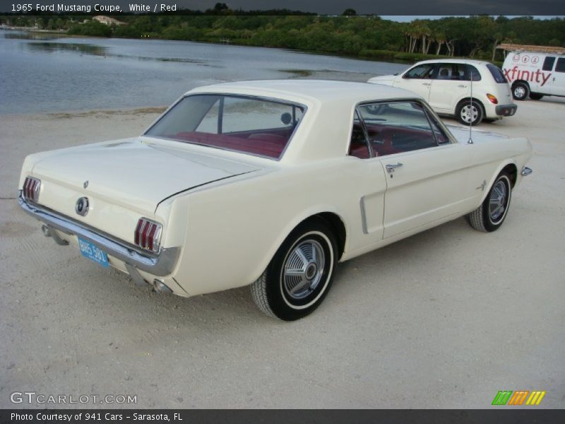 White / Red 1965 Ford Mustang Coupe