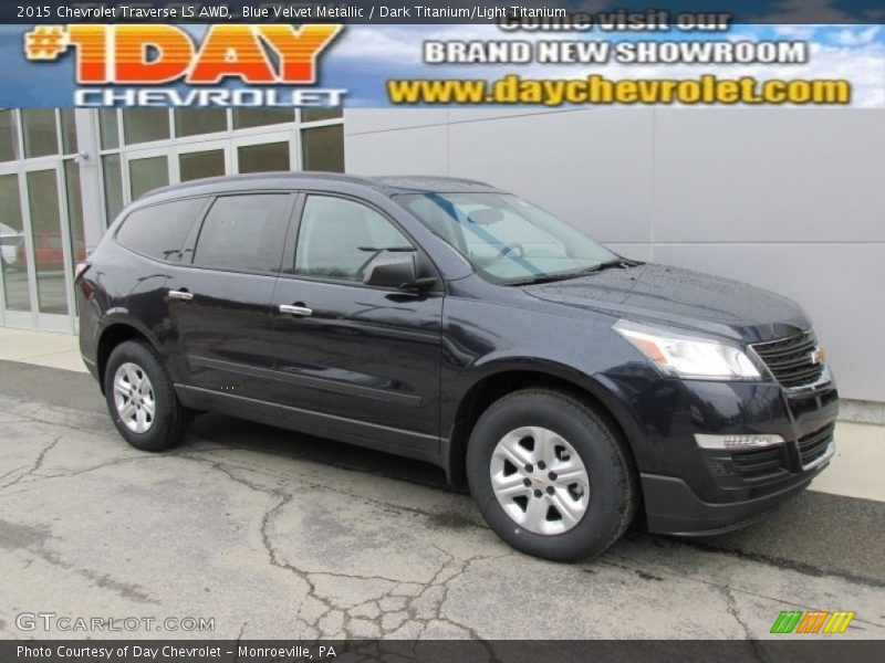 Blue Velvet Metallic / Dark Titanium/Light Titanium 2015 Chevrolet Traverse LS AWD
