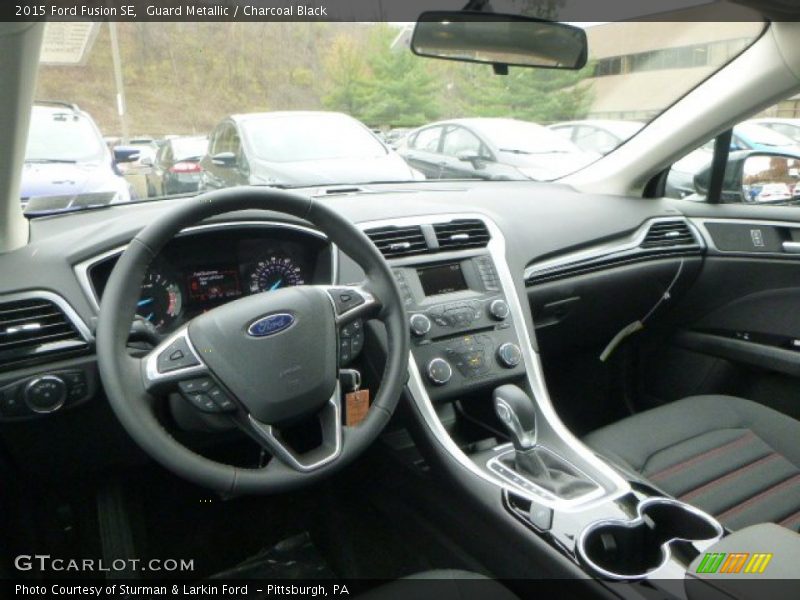 Guard Metallic / Charcoal Black 2015 Ford Fusion SE