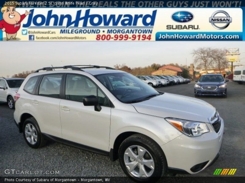 Satin White Pearl / Gray 2015 Subaru Forester 2.5i