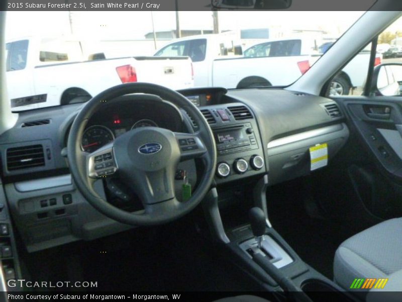 Satin White Pearl / Gray 2015 Subaru Forester 2.5i