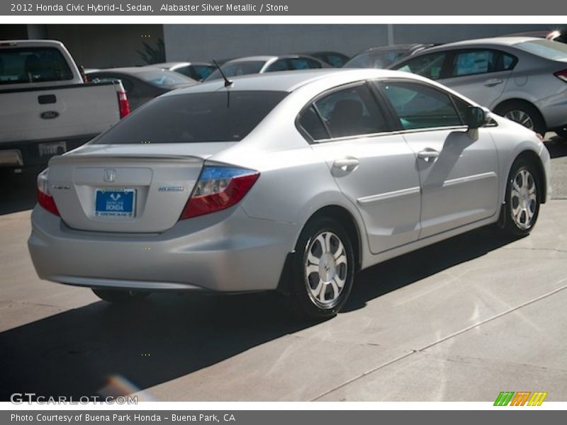 Alabaster Silver Metallic / Stone 2012 Honda Civic Hybrid-L Sedan