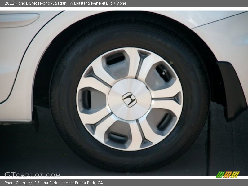 Alabaster Silver Metallic / Stone 2012 Honda Civic Hybrid-L Sedan