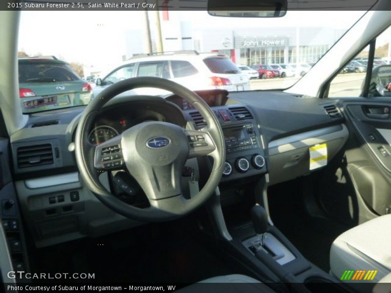Satin White Pearl / Gray 2015 Subaru Forester 2.5i