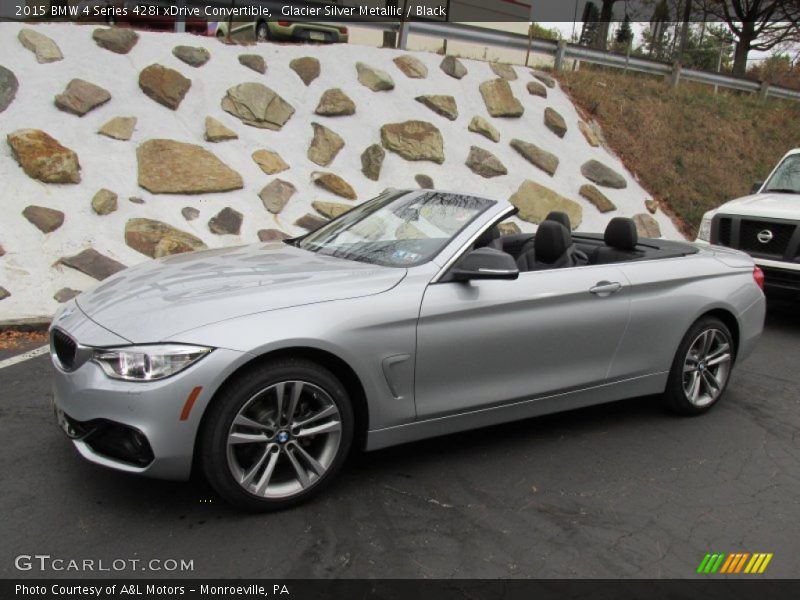 Glacier Silver Metallic / Black 2015 BMW 4 Series 428i xDrive Convertible