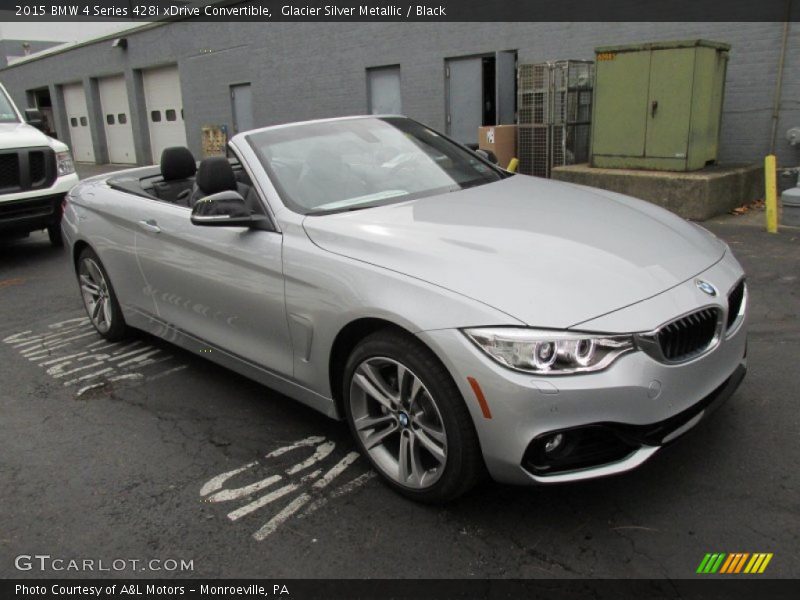 Glacier Silver Metallic / Black 2015 BMW 4 Series 428i xDrive Convertible