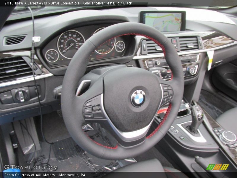 Glacier Silver Metallic / Black 2015 BMW 4 Series 428i xDrive Convertible