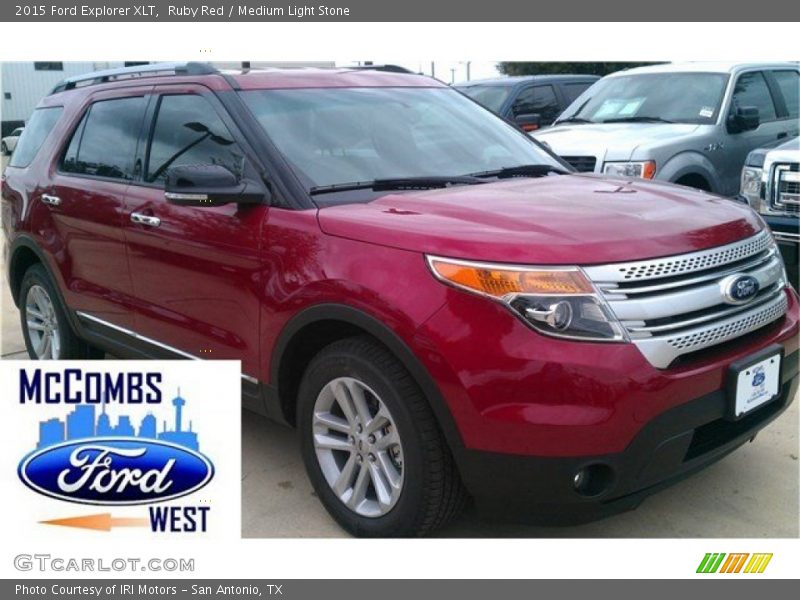 Ruby Red / Medium Light Stone 2015 Ford Explorer XLT