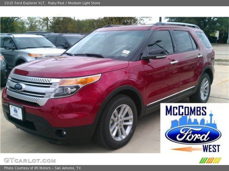 Ruby Red / Medium Light Stone 2015 Ford Explorer XLT