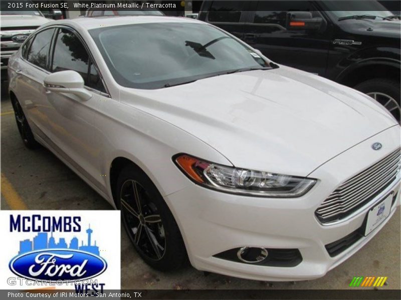 White Platinum Metallic / Terracotta 2015 Ford Fusion SE