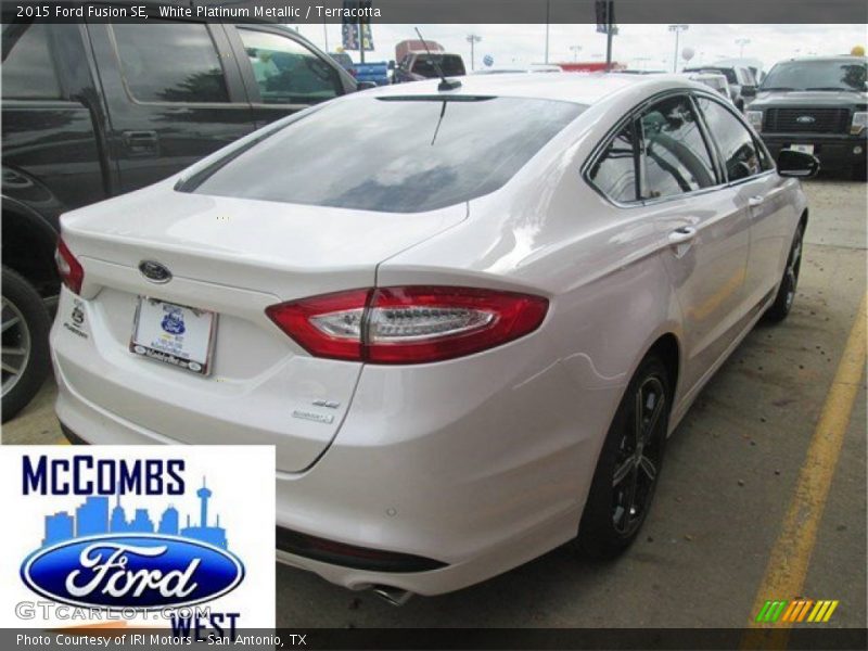 White Platinum Metallic / Terracotta 2015 Ford Fusion SE