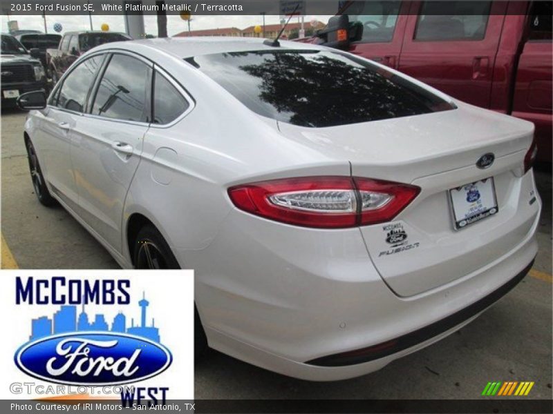 White Platinum Metallic / Terracotta 2015 Ford Fusion SE