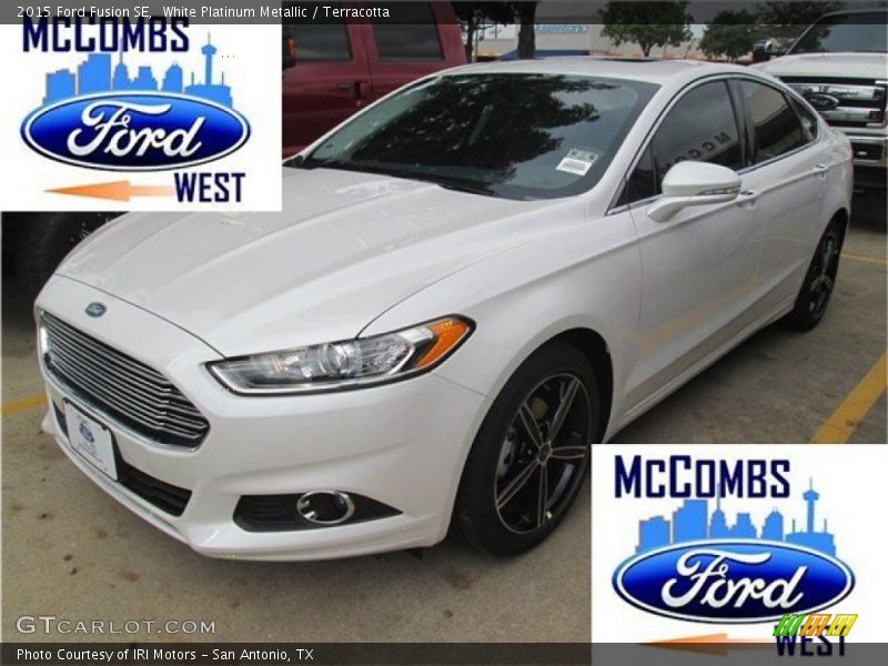 White Platinum Metallic / Terracotta 2015 Ford Fusion SE