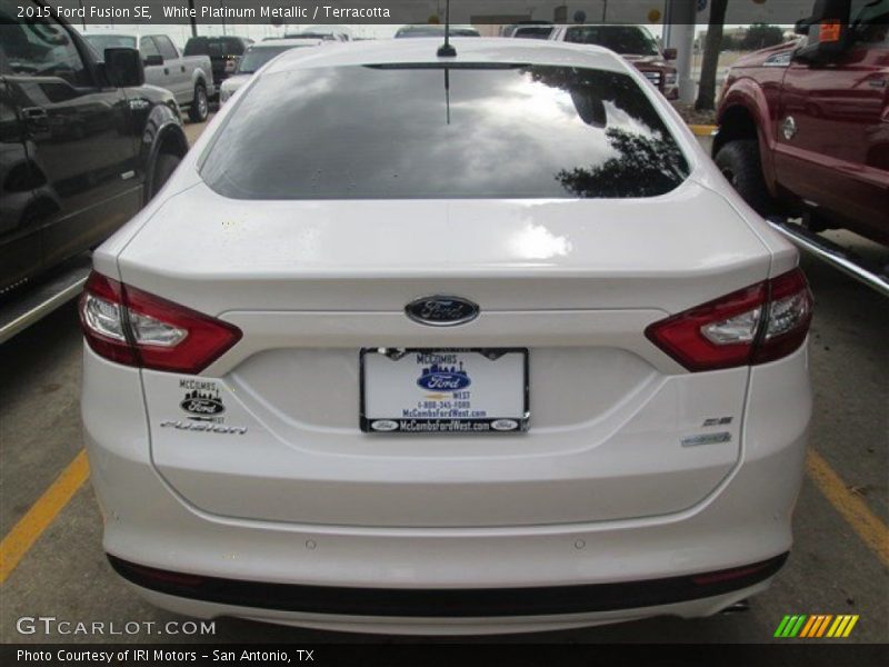 White Platinum Metallic / Terracotta 2015 Ford Fusion SE
