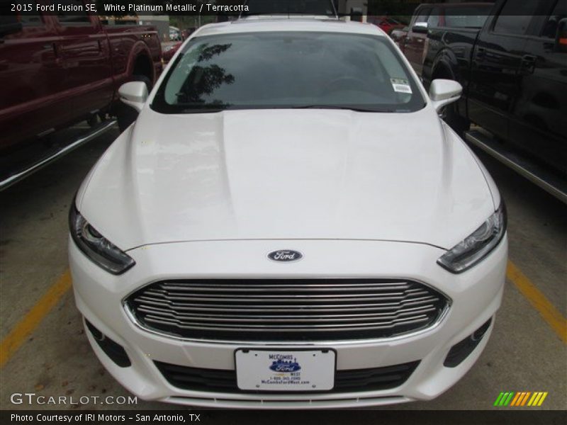 White Platinum Metallic / Terracotta 2015 Ford Fusion SE