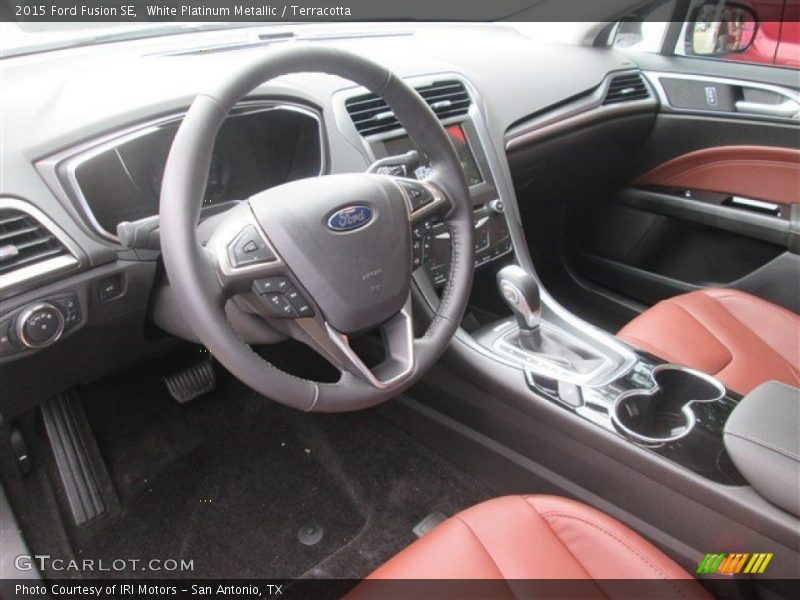 White Platinum Metallic / Terracotta 2015 Ford Fusion SE