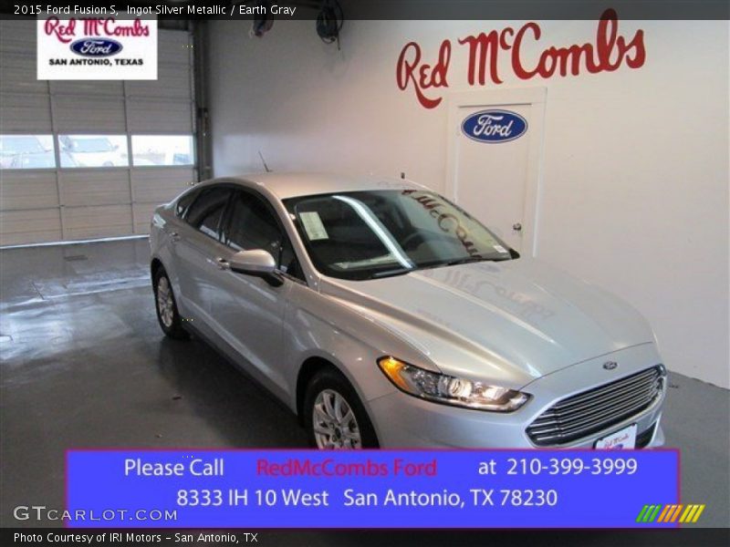 Ingot Silver Metallic / Earth Gray 2015 Ford Fusion S
