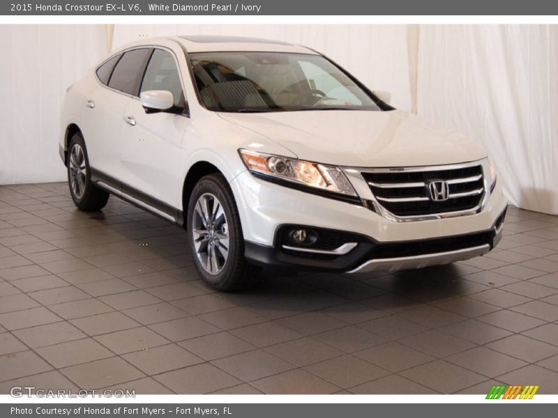 White Diamond Pearl / Ivory 2015 Honda Crosstour EX-L V6