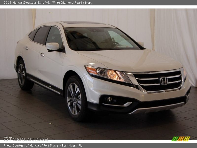 White Diamond Pearl / Ivory 2015 Honda Crosstour EX-L V6