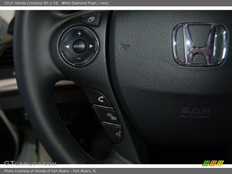 White Diamond Pearl / Ivory 2015 Honda Crosstour EX-L V6