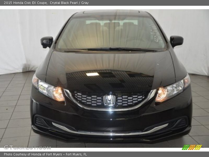 Crystal Black Pearl / Gray 2015 Honda Civic EX Coupe
