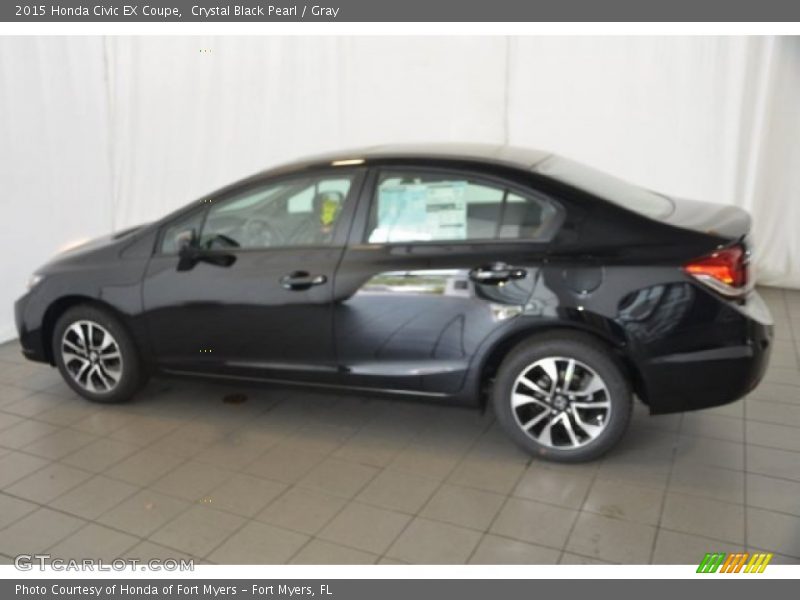 Crystal Black Pearl / Gray 2015 Honda Civic EX Coupe